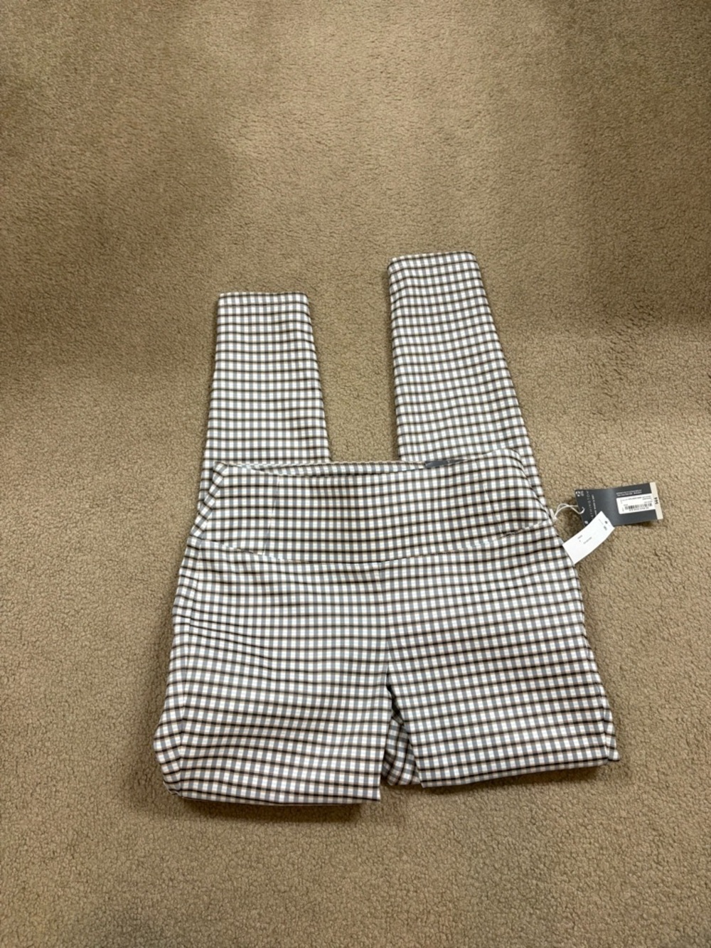 Worthington Brown and White Gingham Skinny Pants